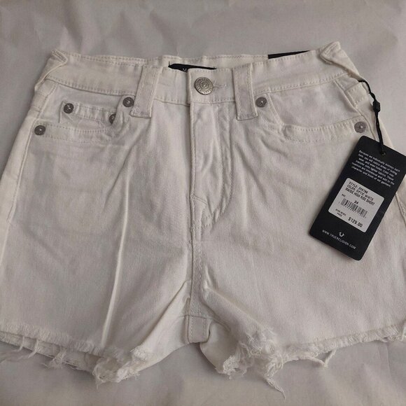 True Religion Pants - True Religion Brand Jeans White Denim Maisie High Rise Shorts NWT $129